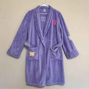 Xhilaration Bathrobe Girls Sz X-Large Plush Lilac Butterfly Sleepwear  Soft Warm